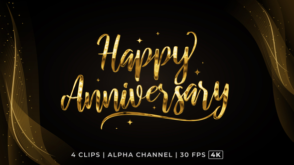 Happy Anniversary Text Animation alt