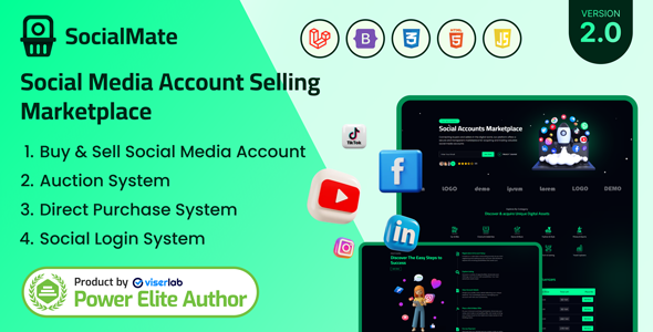 SocialMate – Social Media Account Selling Marketplace