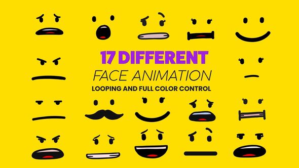 Cartoon Animated Face Pack 03