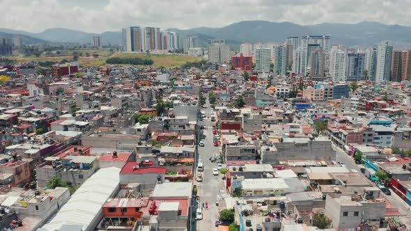 Latin Town Skyline and Drone Panorama. Latin America Adventure  Aerial Footage