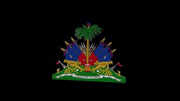 Coat Of Arms Of Haiti With Alpha Channel  - 4K