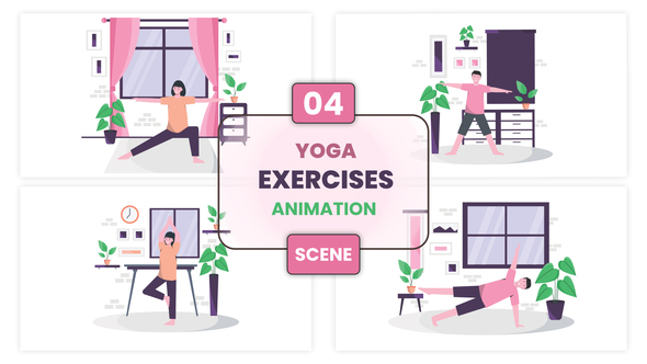 Yoga Exercises Concept Illustration Scene