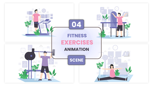 Fitness and Exercise Illustration Animation Scene