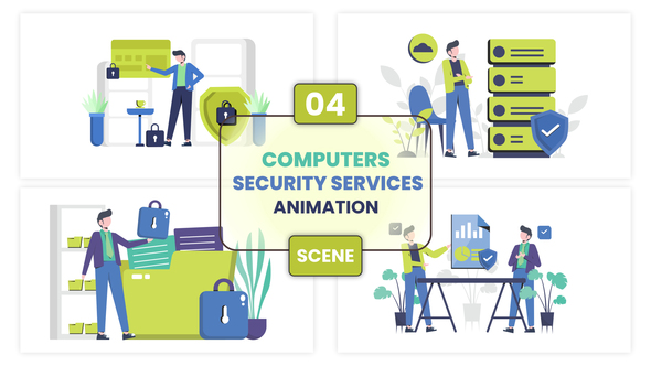 Computers Security Services Illustration Animation Scene