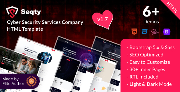 Seqty - Cyber Security Services Company HTML Template