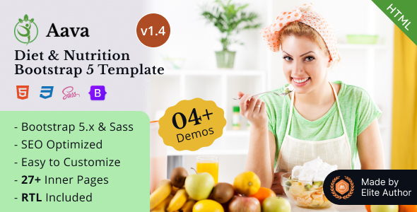 Aava - Healthy Diet & Nutrition Bootstrap 5 Template