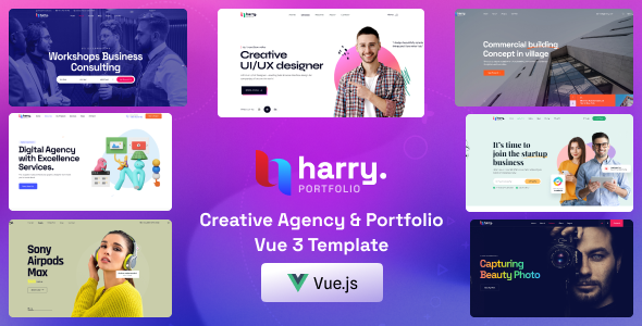 Harry - Creative Agency & Portfolio Vue 3 Template