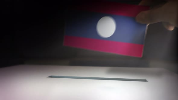 Compositing Hand Voting To Flag OF Laos