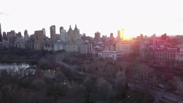 A nice sunset day with my drone in Central Park in New York City's biggest park.