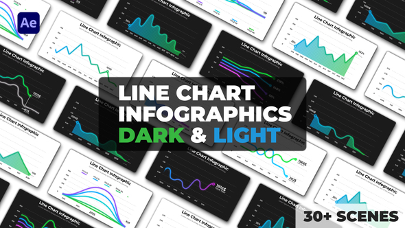 Line Chart Infographics | Dark and Light Themes