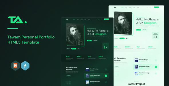 Tawam – Personal Portfolio HTML Template – 0 Sold!