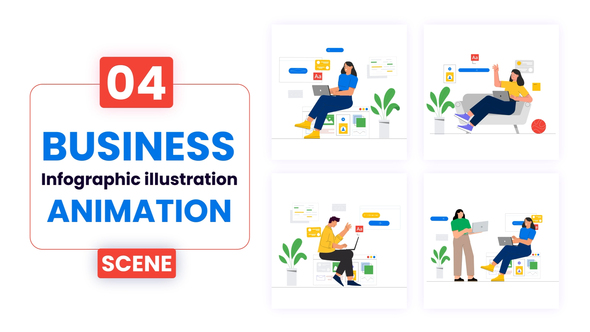 Business Infographic Illustration Scene Animation