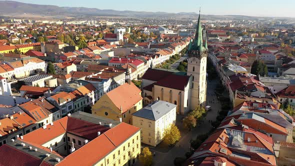 Aerial view of the city of Presov in Slovakia