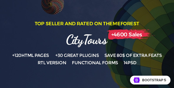 CityTours - Travel and Hotels Site Template