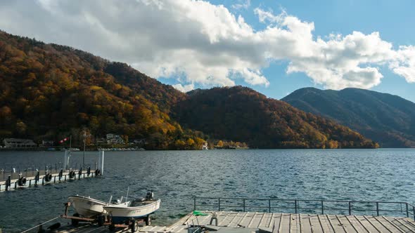 Port In Lake And Mountain 