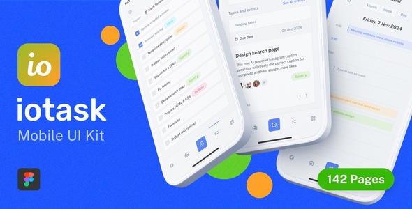 IOTASK Mobile - UI Kit for Admin Dashboard Apps