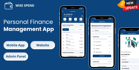 Wise Spend – Personal Finance Management App & Website with Subscription Model (SaaS Ready)