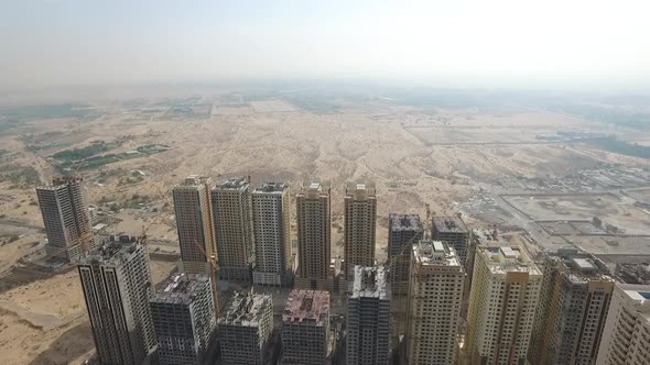 Cityscape of Ajman with Modern Buildings Aerial Top View