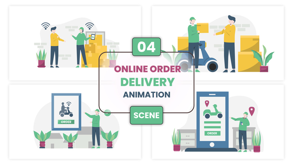 Online Order Delivery Illustration Animation Scene