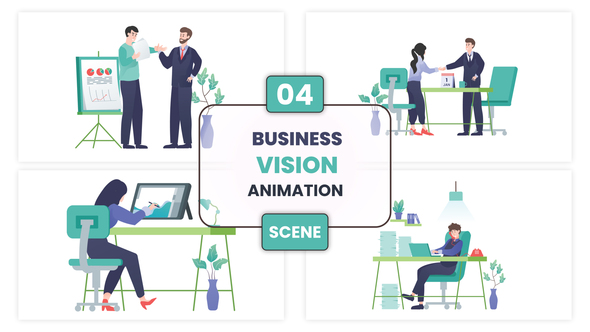 Teamwork Persons Illustration Animation Scene