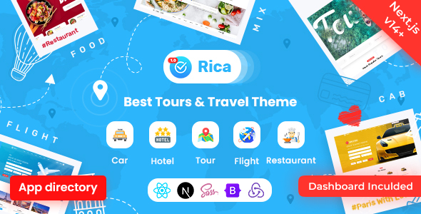 Rica - React Next Js Travel , Tours , Food Delivery, Hotels & Restaurants + Admin Html Template