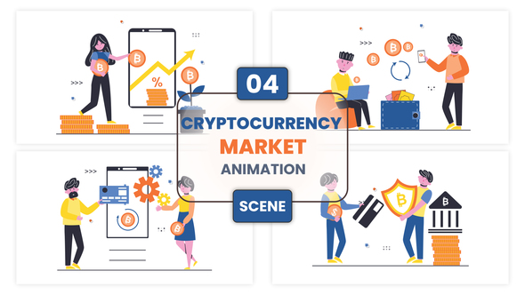 Cryptocurrency Market Animation Scene