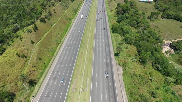 Bandeirantes highway near downtown Sao Paulo Brazil. Famous brazilian road