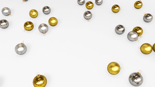 Silver And Gold Christmas Balls Fall On The Floor alt