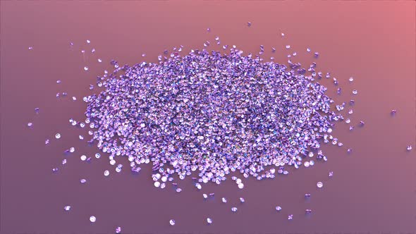 Diamonds Pile On Pink Background