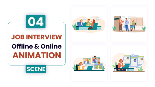 Job Interview Offline & Online Scene Animation