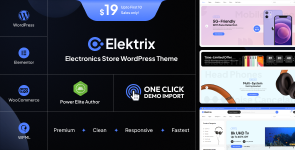 Elektrix – Elementor Electronics WooCommerce Theme – 0 Sold!