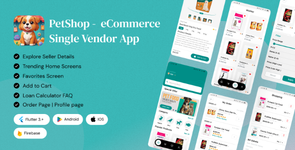 Petshop - eCommerce Single Vendor App With Admin panel