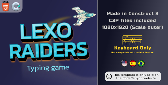 LexoRaiders - HTML5 Typing game