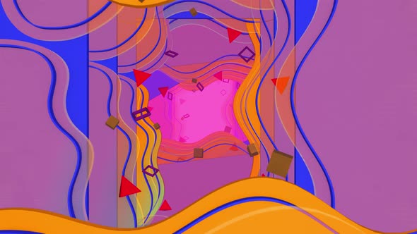 Flying In Geometry Flat Style 01 4K