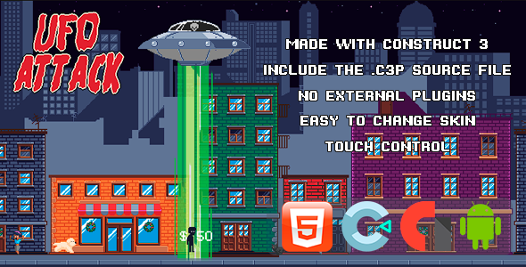 UFO Attack - Template for Construct 3