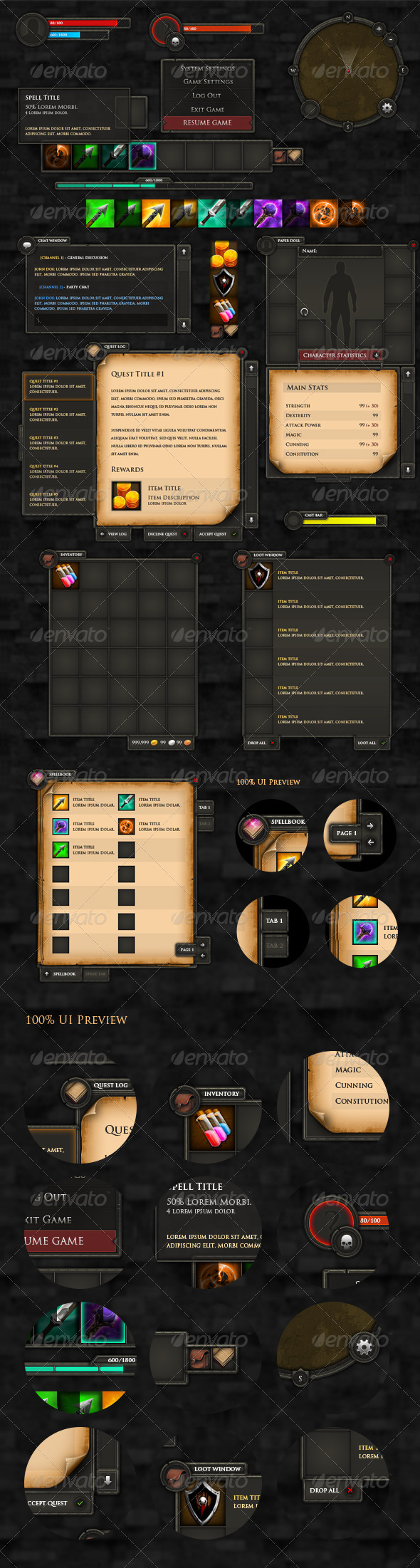 Rpg Game User Ui Templates From Graphicriver - roblox rpg template