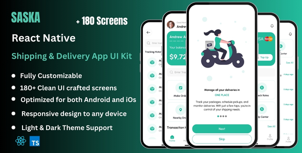 Saska Pro - Shipping & Delivery React Native Expo App Ui Kit