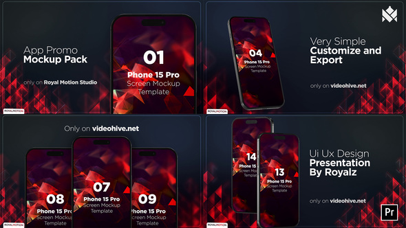 App Promo Phone Mockup Slideshow - Premiere Pro