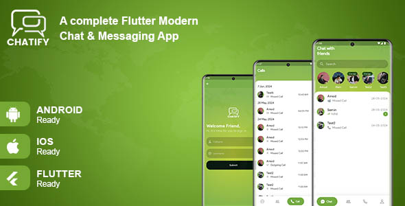 Chatify - Mordern Chat and Video Call Messaging Flutter App Powered by CometChat