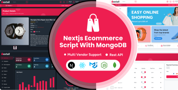 Nextall – React Multivendor Ecommerce Script with Next js & MongoDB