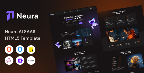 Neura - AI SaaS Website HTML5 Template | Graphicfort