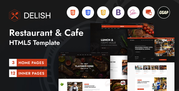 Delish – Restaurant & Cafe HTML5 Template – 0 Sold!