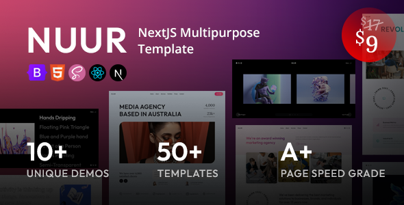 Nuur – NextJS Multipurpose Template – 0 Sold!