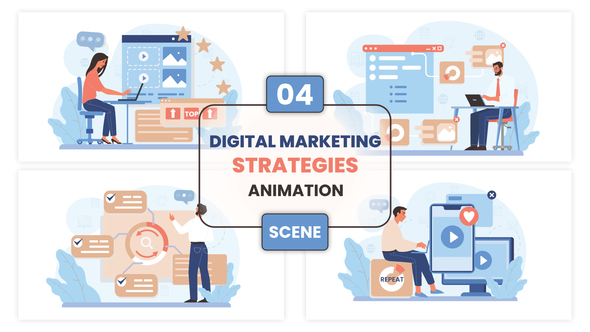 Digital Marketing Strategies Animation Scene