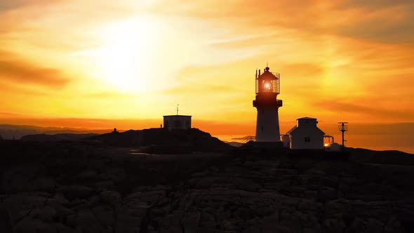 Coastal Lighthouse. Lindesnes Lighthouse Is a Coastal Lighthouse at the Southernmost Tip of Norway.