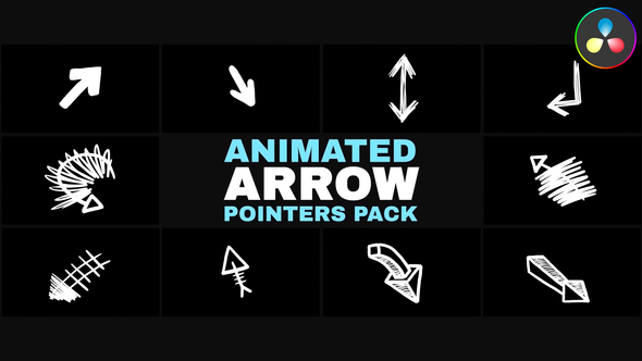 Animated Sketchy Arrow Pointers Pack | DaVinci Resolve