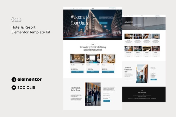 Oasis – Hotel & Resort Elementor Template Kit – 0 Sold!