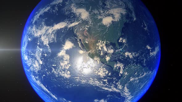 Realistic Earth Zoom Out Clouds Mexico