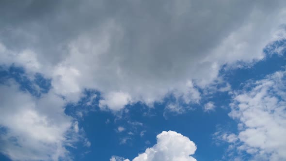 Clouds Move Smoothly in the Blue Sky. Timelapse