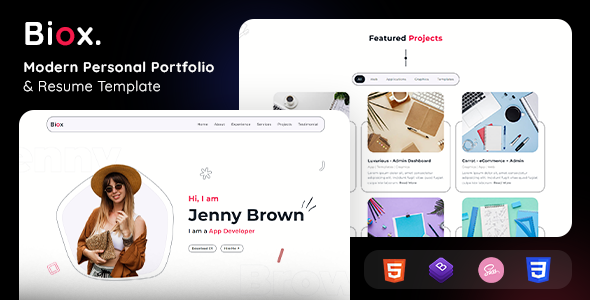 Biox – Personal Portfolio HTML Template – 0 Sold!